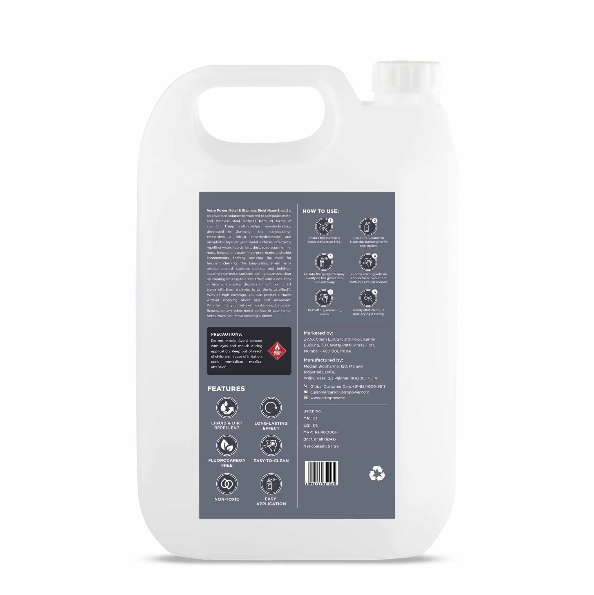 Vetro Power Metal Stainless Steel Nano shield