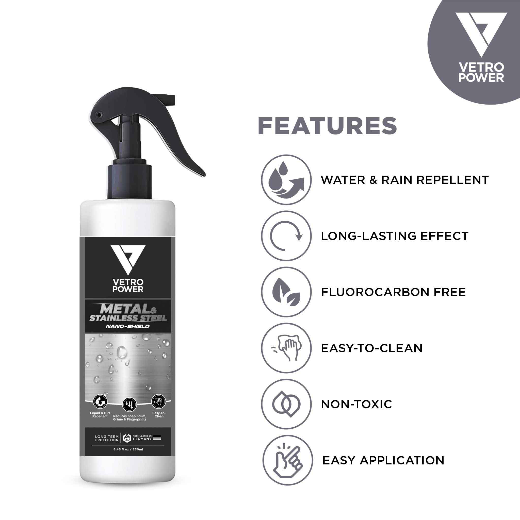 Vetro Power Metal Stainless Steel Nano shield