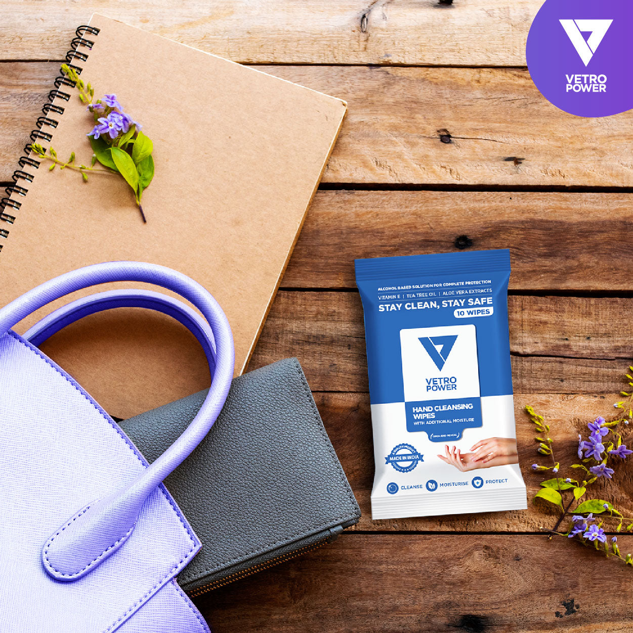 Vetro Power Hand Cleansing Wipes