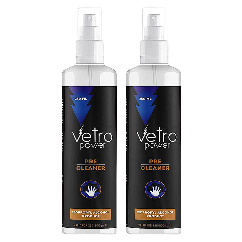 Vetro Power Pre-Cleaner 250ml - 99.99% Isopropyl Alcohol (pack of 2, 500ml)