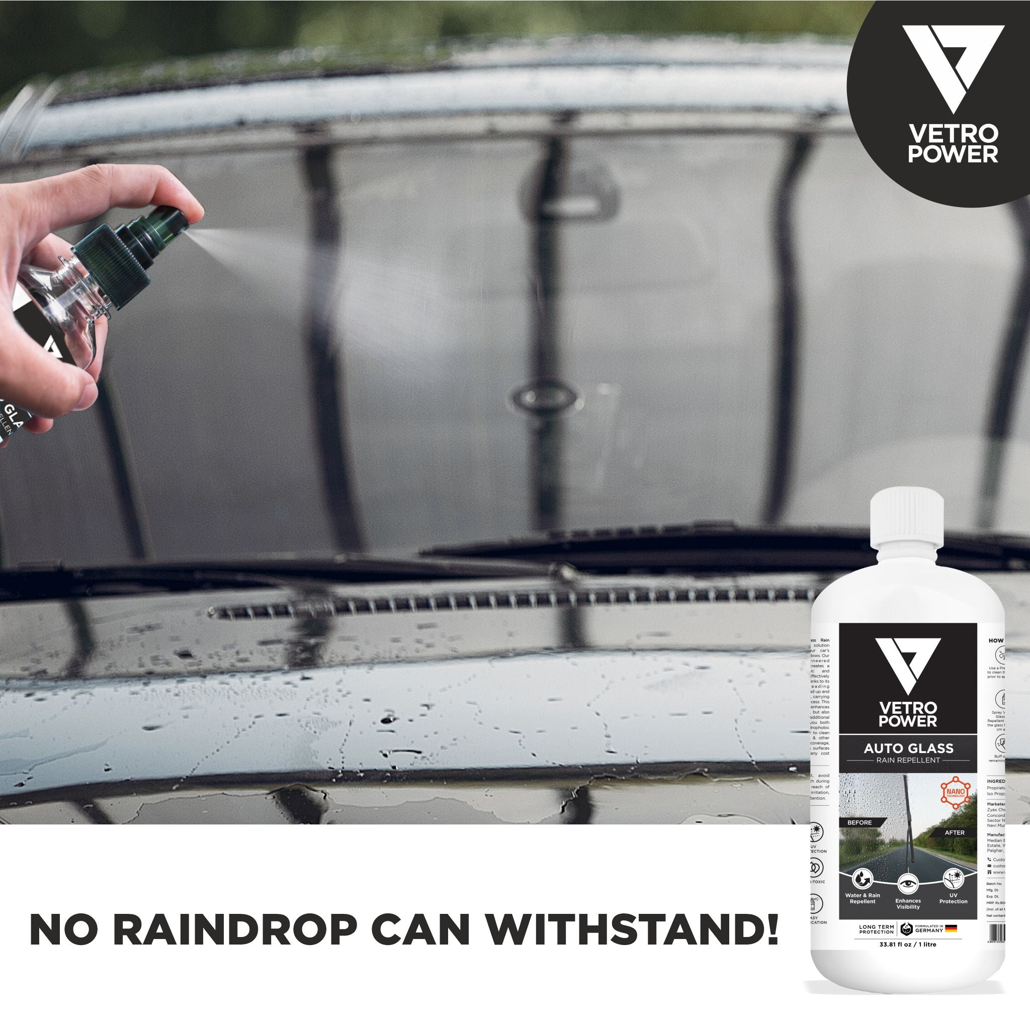 Vetro Power Auto Glass Rain Repellent Spray