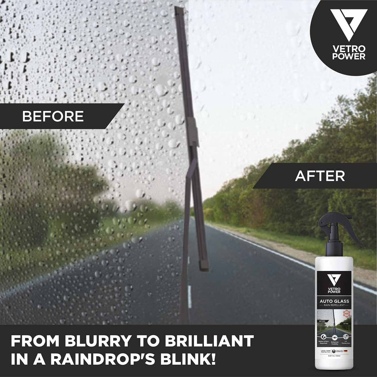 Vetro Power Auto Glass Rain Repellent