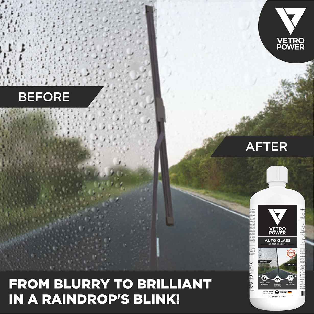 Vetro Power Auto Glass Rain Repellent