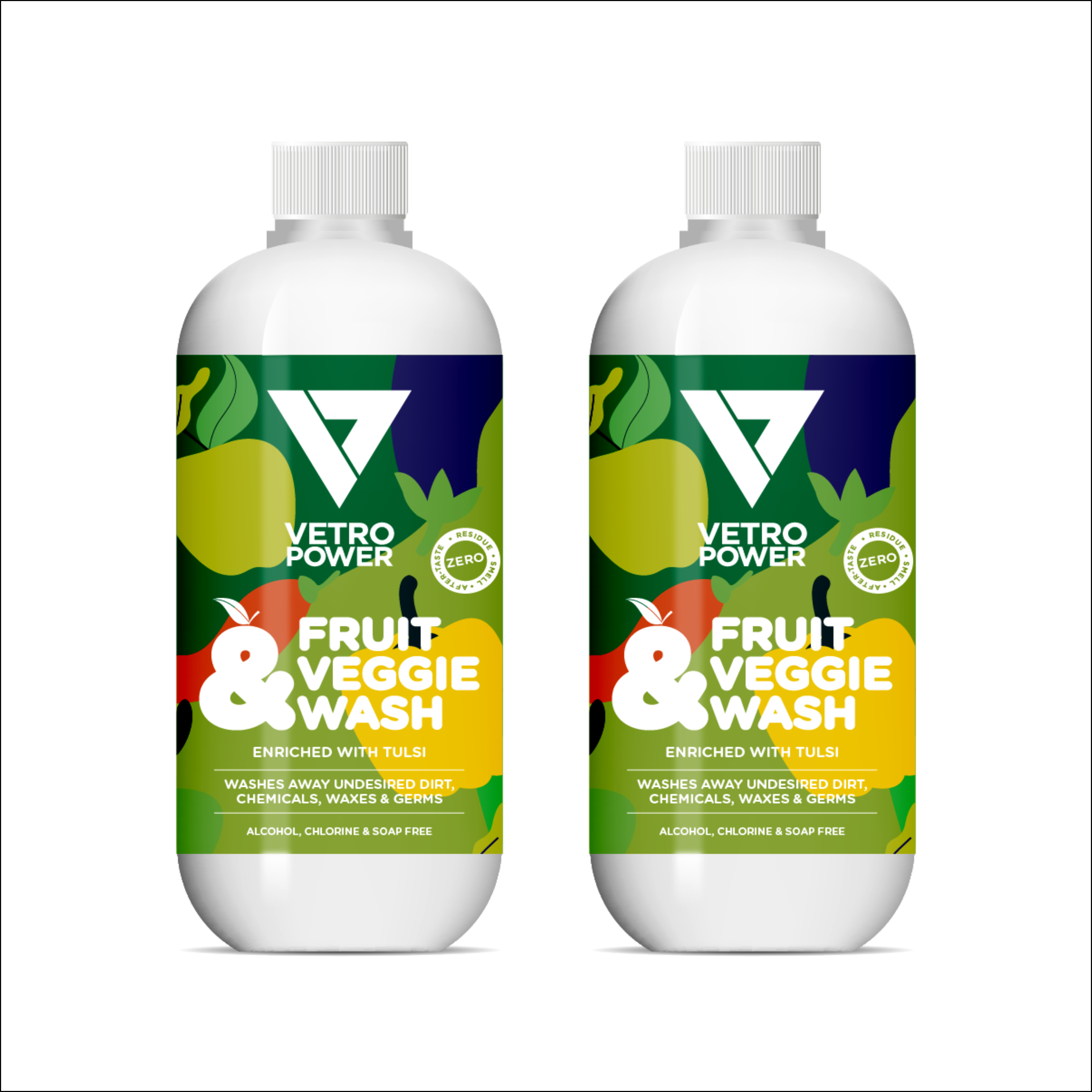 Vetro Power Fruit & Veggie Wash 500ml (pack of 2, 1 Litre)