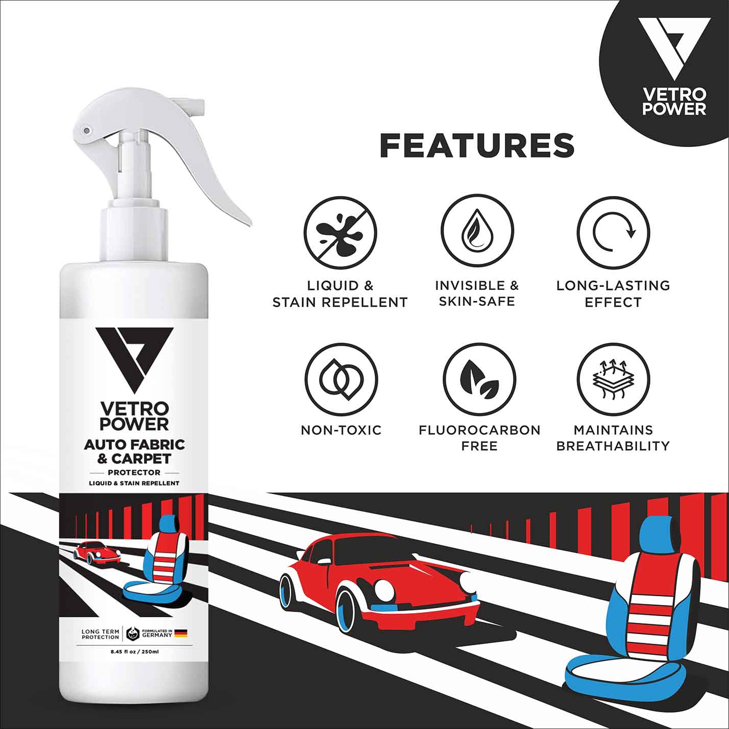 Vetro Power Auto Fabric and Carpet Protector