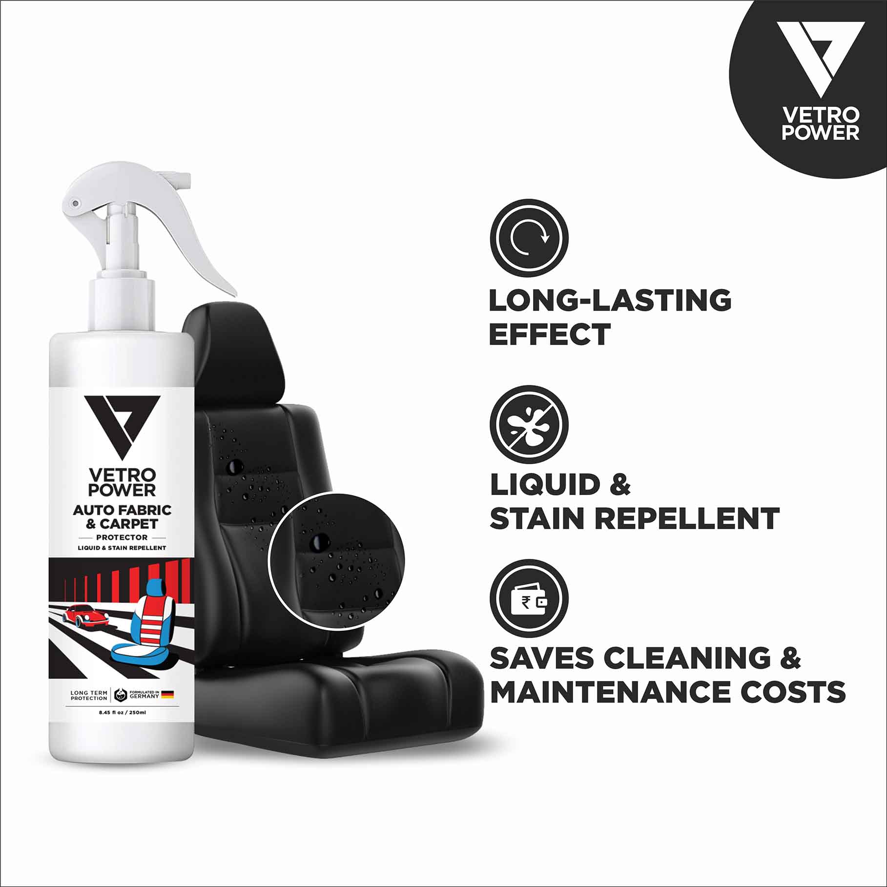 Vetro Power Auto Fabric and Carpet Protector