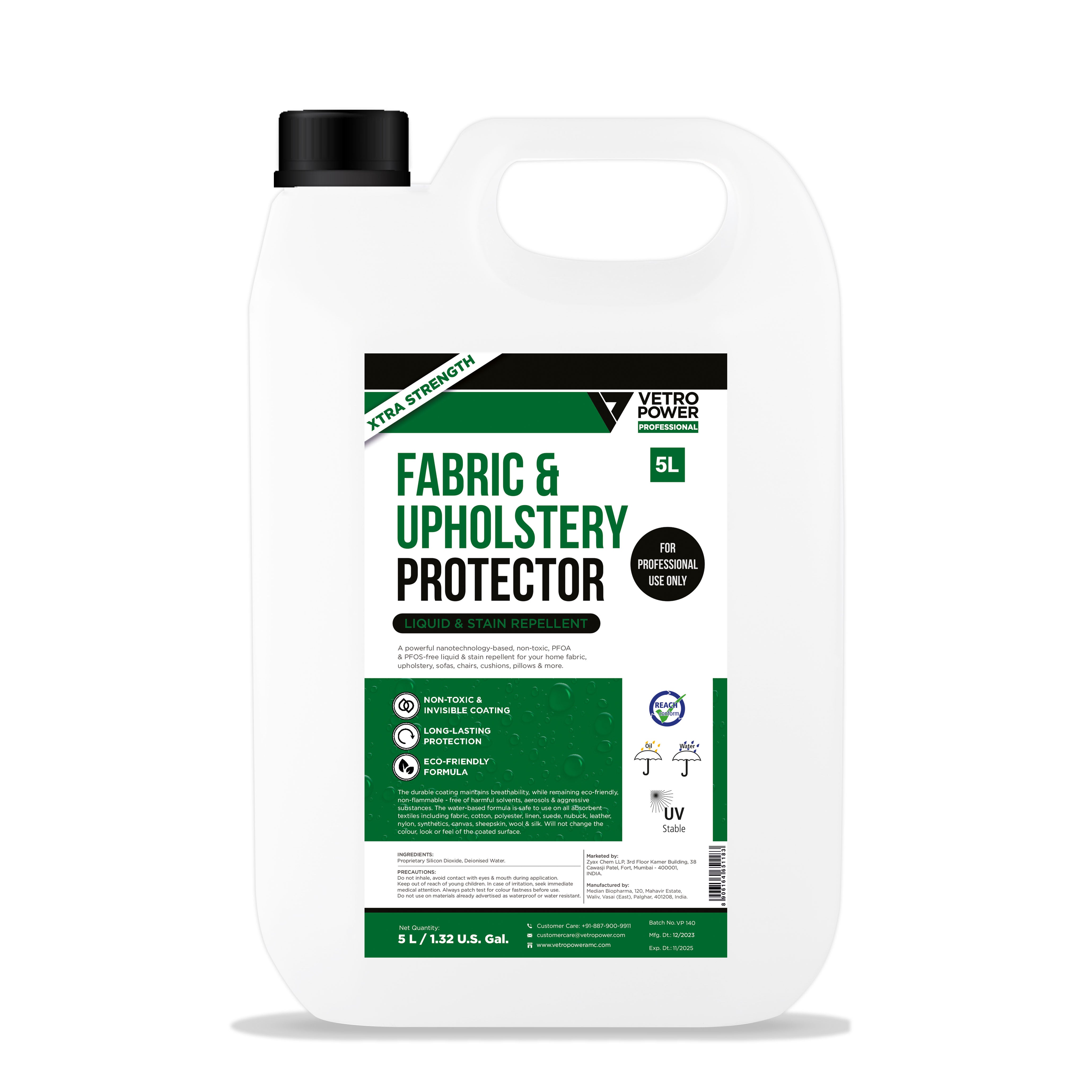 Vetro Power Professional Fabric & Upholstery Protector 5L