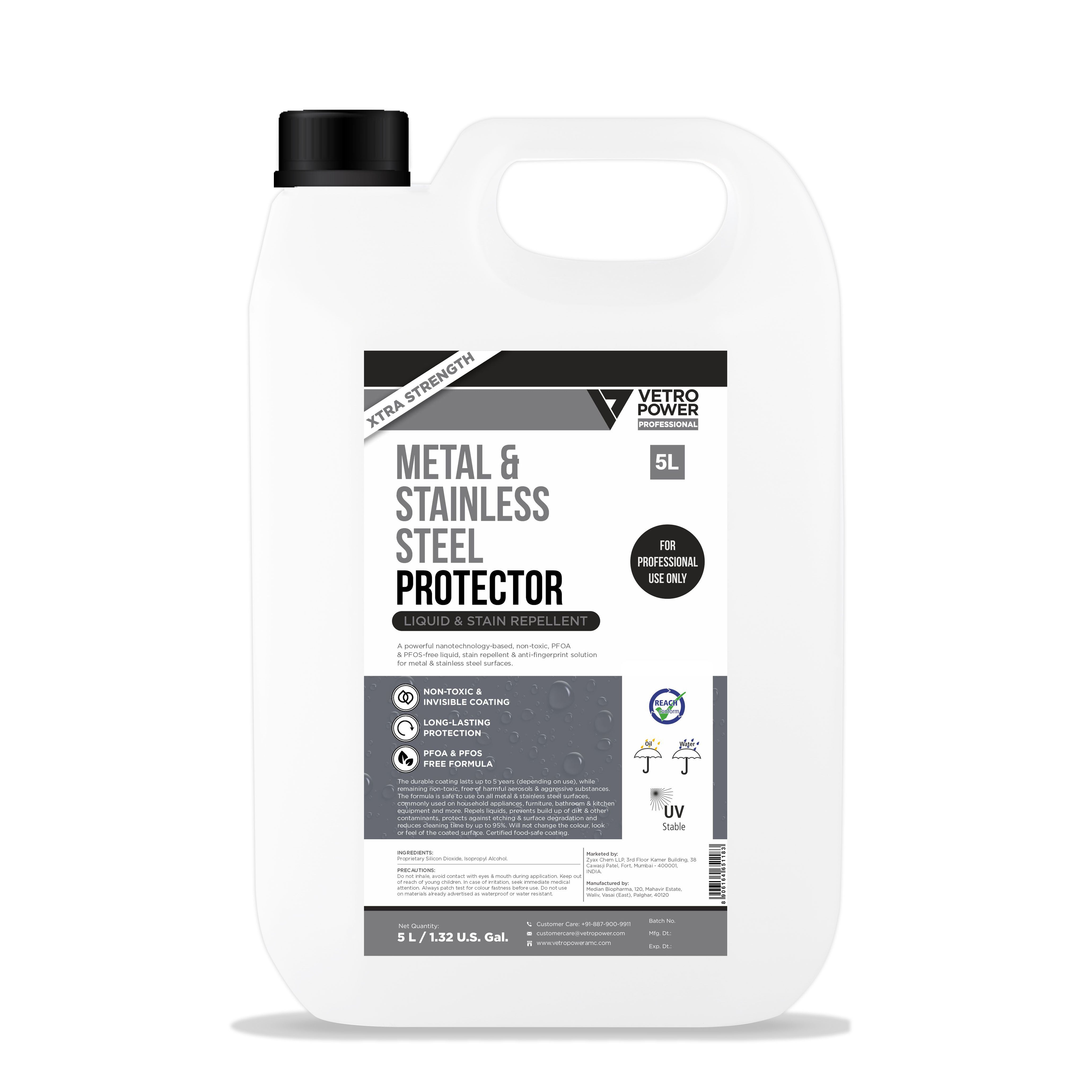 Vetro Power Professional Metal & Stainless Steel Protector 5L