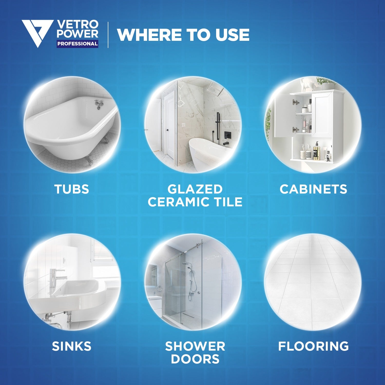 Vetro Power Professional Bathroom Tub, Tile & Stone Cleaner Plus