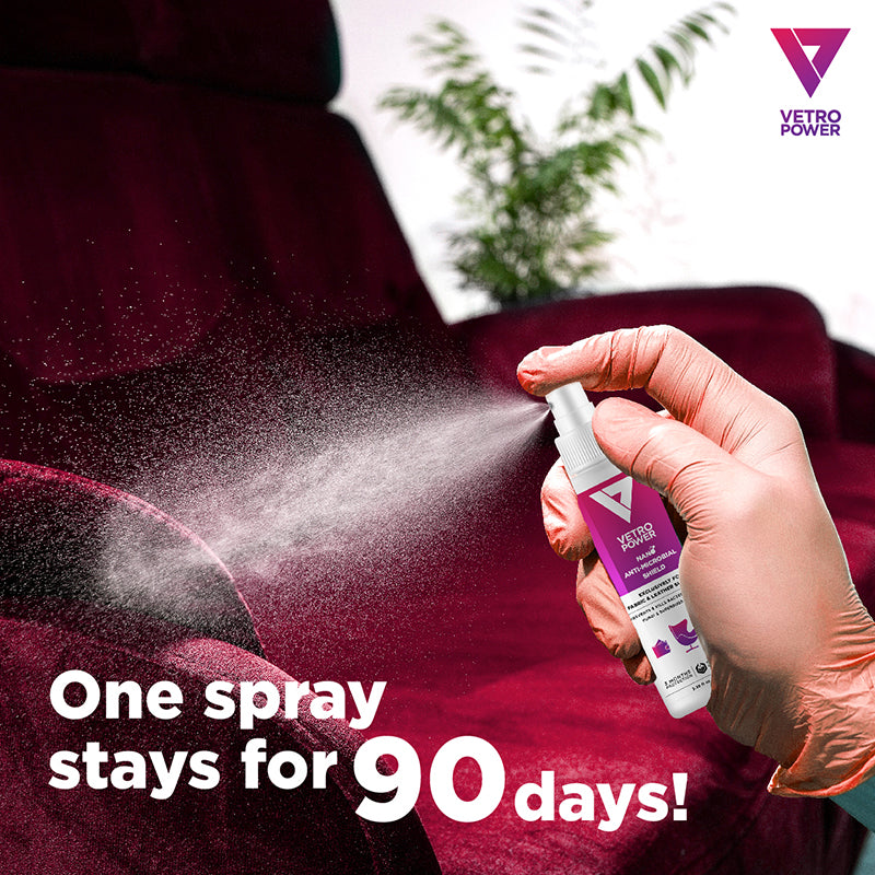Vetro Power Nano Anti-Microbial Shield for Fabric & Leather Surfaces 100ml One Spray Stays For 90 Days