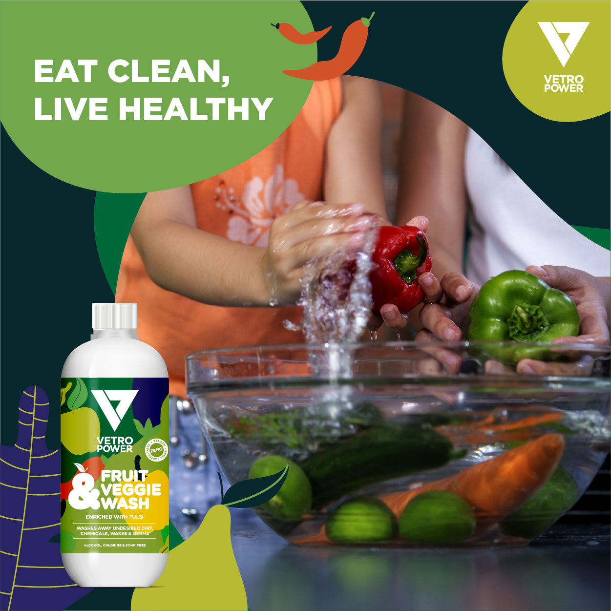 Vetro Power Fruit & Veggie Wash