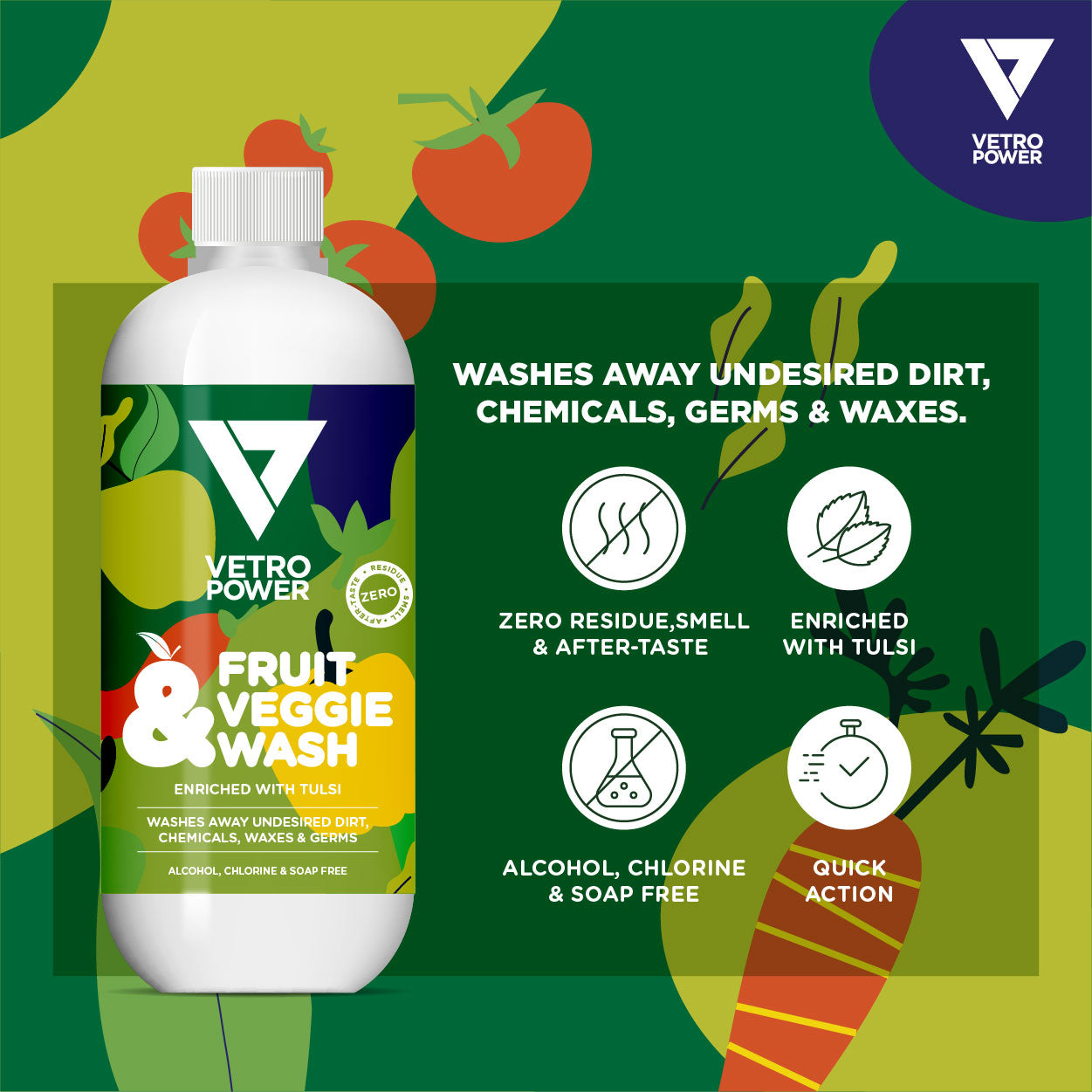 Vetro Power Fruit & Veggie Wash