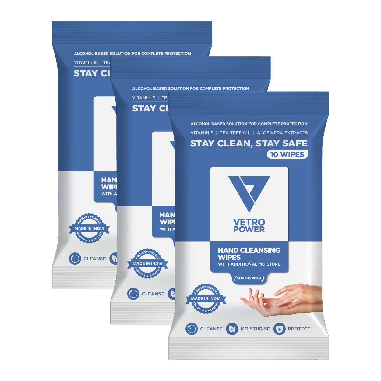 Vetro Power Hand Cleansing Wipes