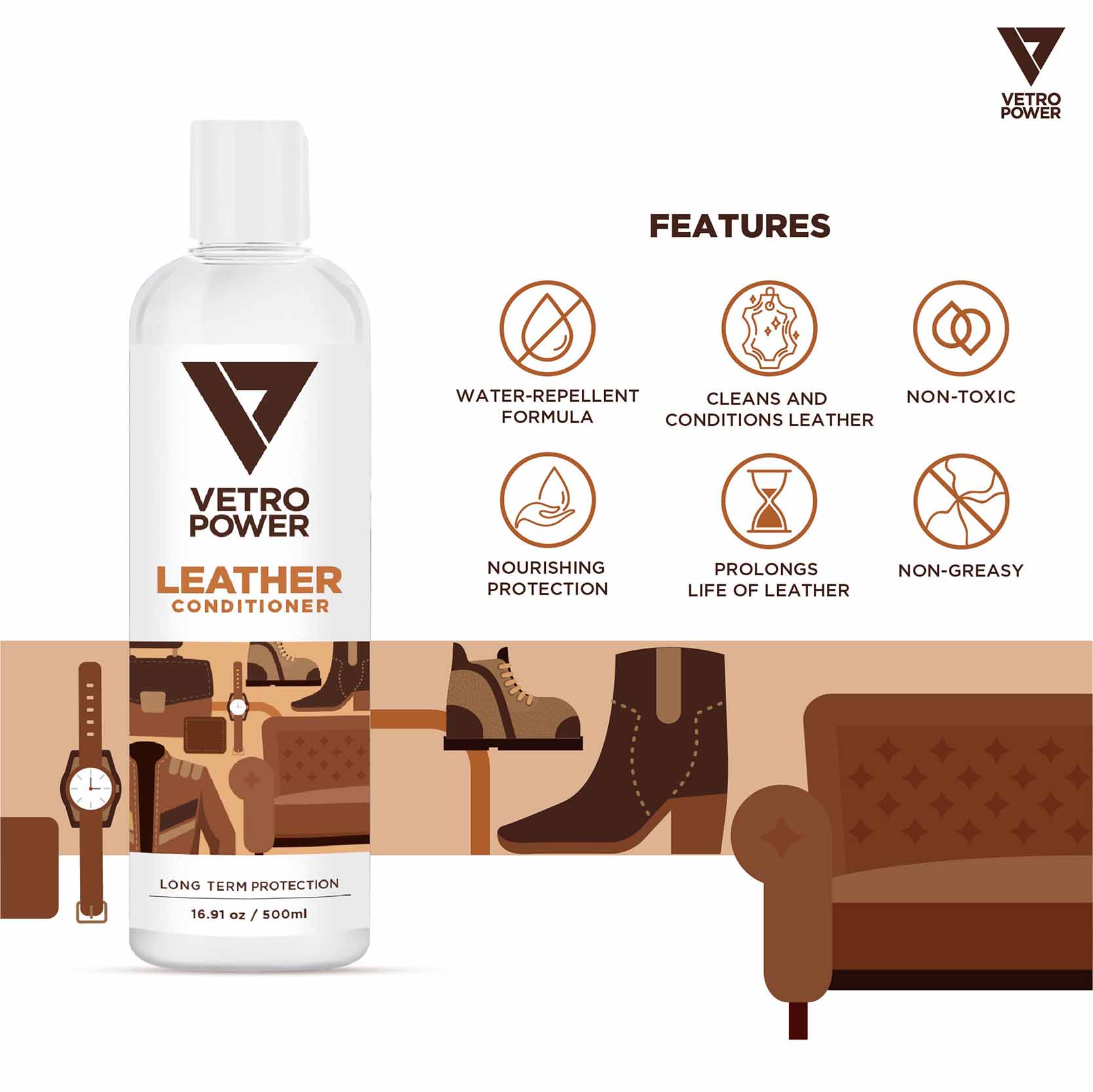 Vetro Power Leather Conditioner Features