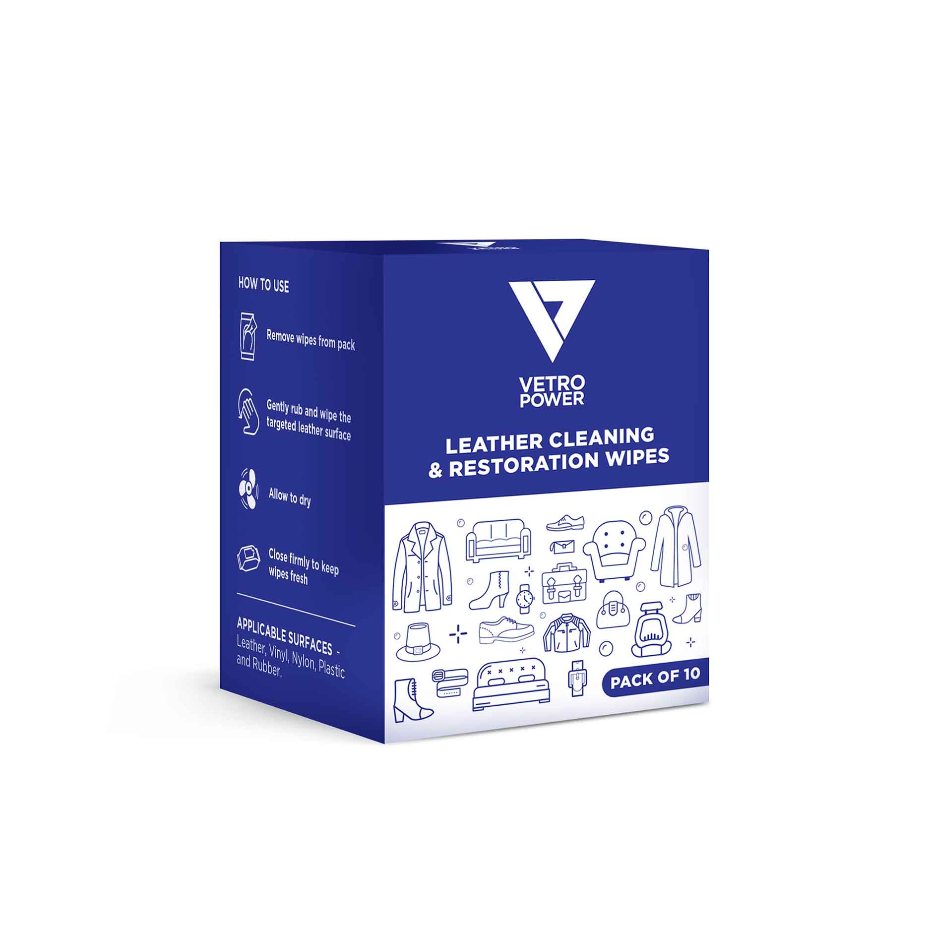 Vetro Power Leather Cleaning & Restoration Wipes