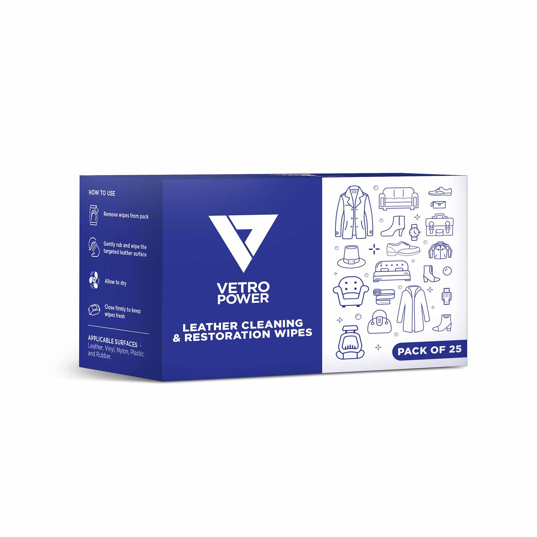 Vetro Power Leather Cleaning & Restoration Wipes