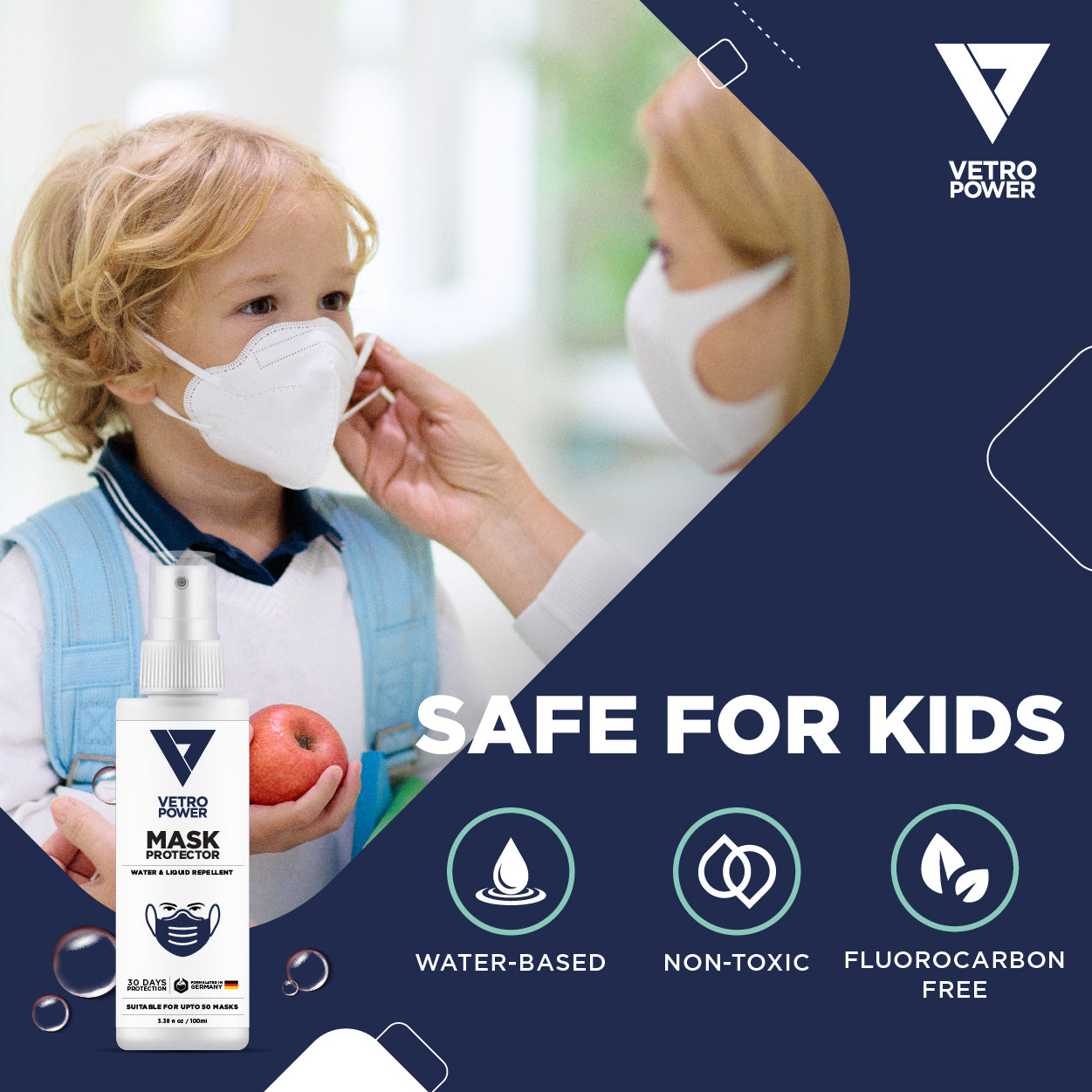 Vetro Power Nanotechnology Mask Protector 100ml Safe For Kids